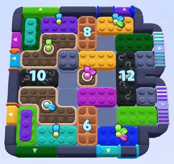 Color Block Jam level 1229 / 1227 / 1233 / 2135: screenshot of the board