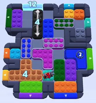 Color Block Jam level 1444 / 1452 / 1455 / 2353: screenshot of the board