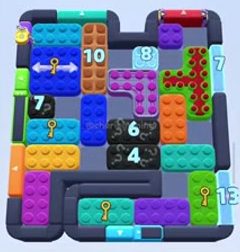 Color Block Jam level 1350 / 1353 / 2261: screenshot of the board
