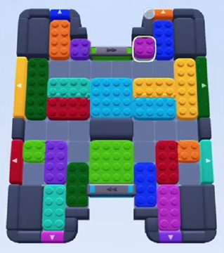 Color Block Jam level 229 / 617 / 1067: screenshot of the board