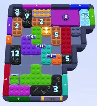 Color Block Jam level 1408 / 1411 / 1439 / 2348: screenshot of the board