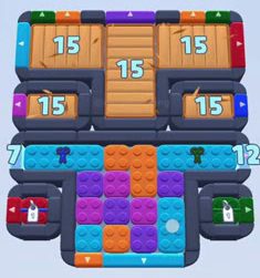 Color Block Jam level 98: screenshot of the board