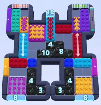 Color Block Jam level 1400 / 1403 / 1422 / 2331: screenshot of the board