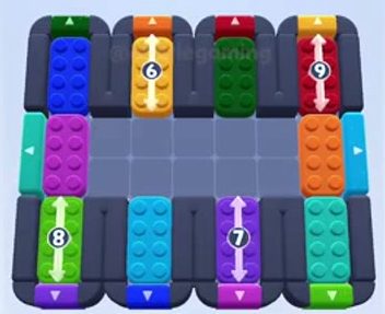 Color Block Jam level 1503 / 1496 / 1499: screenshot of the board