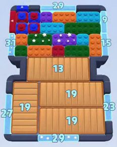 Color Block Jam level: screenshot of the board