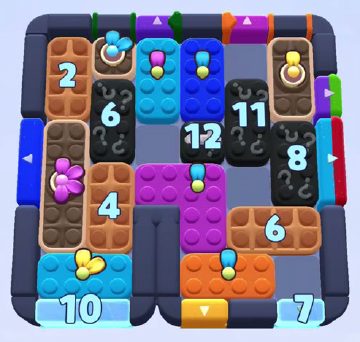 Color Block Jam level 1222 / 1220 / 2106: screenshot of the board