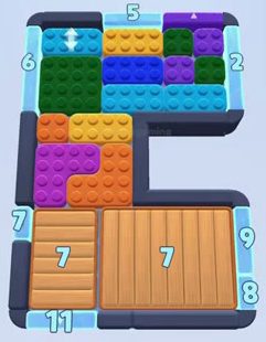 Color Block Jam level 55: screenshot of the board