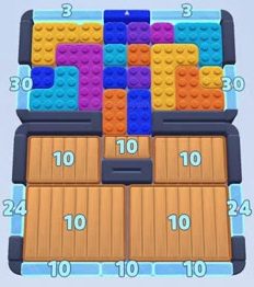 Color Block Jam level 220: screenshot of the board