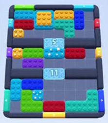 Color Block Jam level 43: screenshot of the board