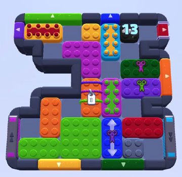 Color Block Jam level 1121 / 1130: screenshot of the board