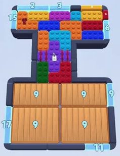 Color Block Jam level 139: screenshot of the board