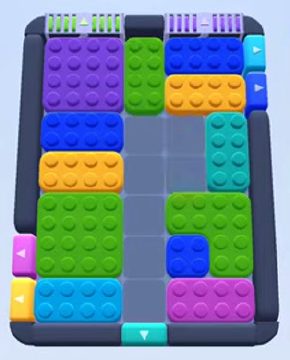 Color Block Jam level 61: screenshot of the board