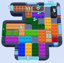 Color Block Jam level 1550: screenshot of the board