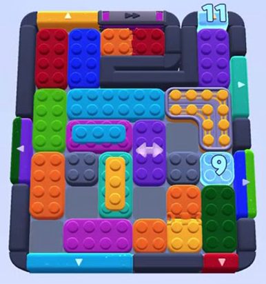 Color Block Jam level 1325 / 1327 / 1330: screenshot of the board