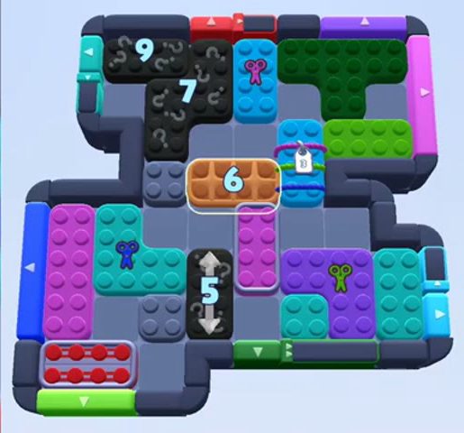 Color Block Jam level 1124 / 1125 / 2014: screenshot of the board