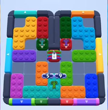 Color Block Jam level 735: screenshot of the board