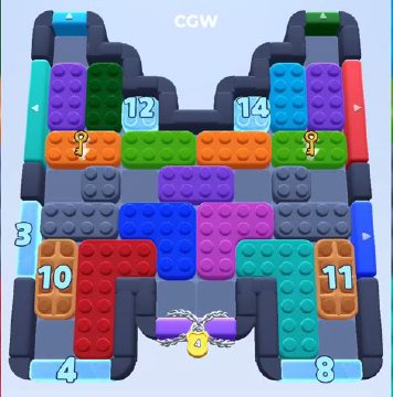 Color Block Jam level 1006 / 1007 / 1914: screenshot of the board