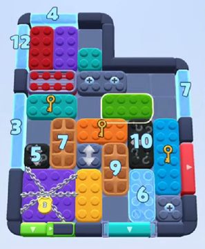 Color Block Jam level 1174 / 1176 / 2077: screenshot of the board