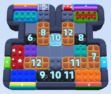 Color Block Jam level 1142: screenshot of the board