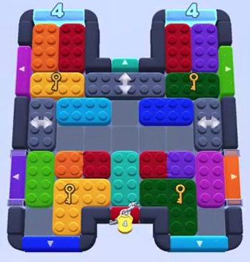 Color Block Jam level 1191 / 1194 / 1196: screenshot of the board
