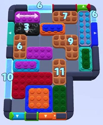 Color Block Jam level 1195 / 1193: screenshot of the board