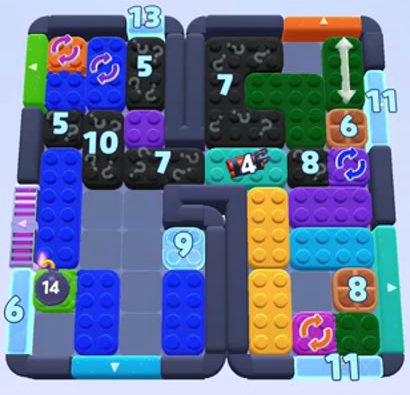 Color Block Jam level 1280 / 1281: screenshot of the board