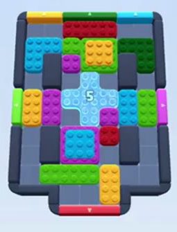 Color Block Jam level 39: screenshot of the board