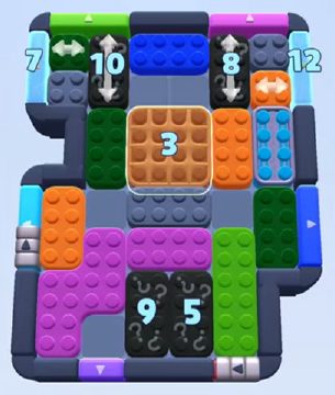 Color Block Jam level 1121 / 1185 / 1111 / 1184 / 2086: screenshot of the board