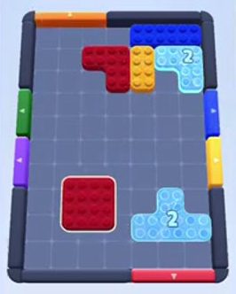 Color Block Jam level 115: screenshot of the board