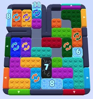 Color Block Jam level 1292 / 1290 / 1293: screenshot of the board