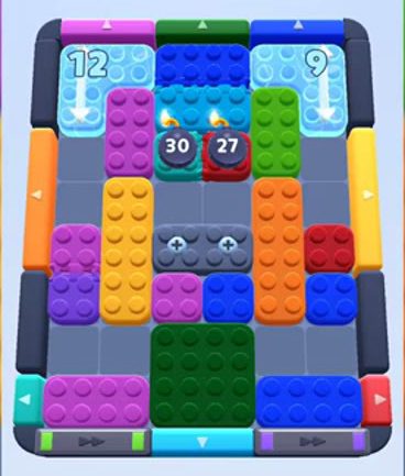 Color Block Jam level 368 / 467 / 762 / 1262: screenshot of the board