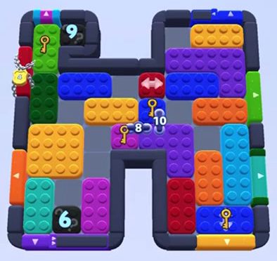 Color Block Jam level 1234 / 1225 / 1232: screenshot of the board