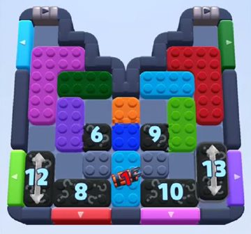Color Block Jam level 1167 / 1158 / 2072: screenshot of the board