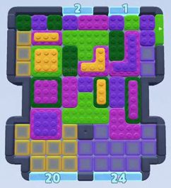 Color Block Jam level 205: screenshot of the board