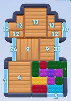 Color Block Jam level 210: screenshot of the board