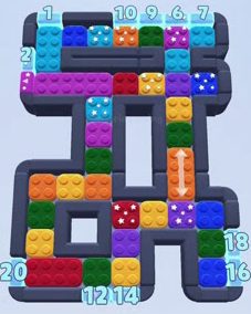 Color Block Jam level 102: screenshot of the board