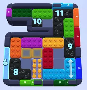 Color Block Jam level 1033: screenshot of the board