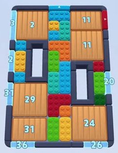 Color Block Jam level 217: screenshot of the board