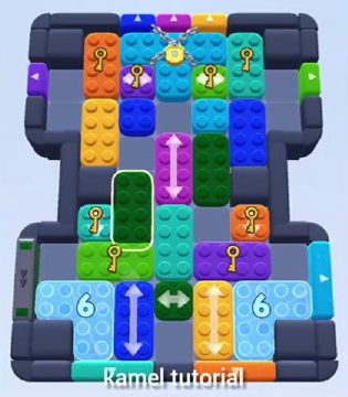Color Block Jam level 257 / 645 / 1095: screenshot of the board
