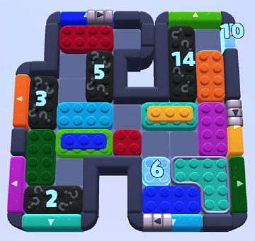 Color Block Jam level 1124 / 1125: screenshot of the board