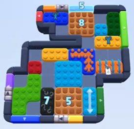 Color Block Jam level 1106 / 2009: screenshot of the board