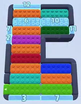 Color Block Jam level 11: screenshot of the board