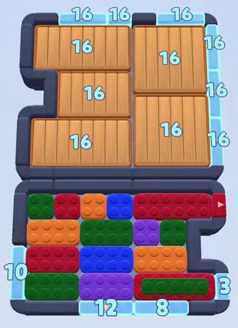 Color Block Jam level: screenshot of the board