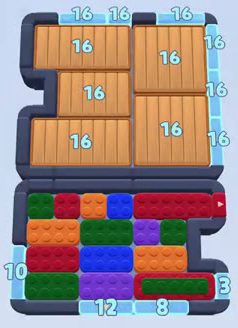 Color Block Jam level 92: screenshot of the board