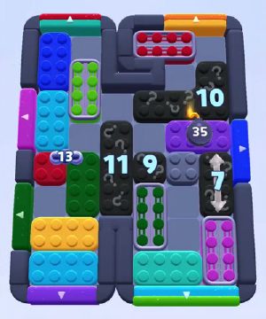 Color Block Jam level 1216: screenshot of the board