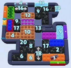 Color Block Jam level 1597 / 2508: screenshot of the board