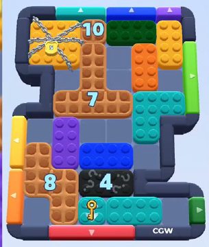 Color Block Jam level 907 / 909 / 1803: screenshot of the board