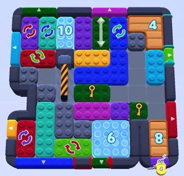 Color Block Jam level 1345 / 1343 / 1346: screenshot of the board