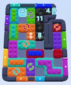 Color Block Jam level 1286: screenshot of the board