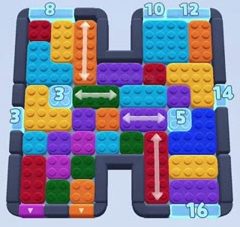 Color Block Jam level 88: screenshot of the board